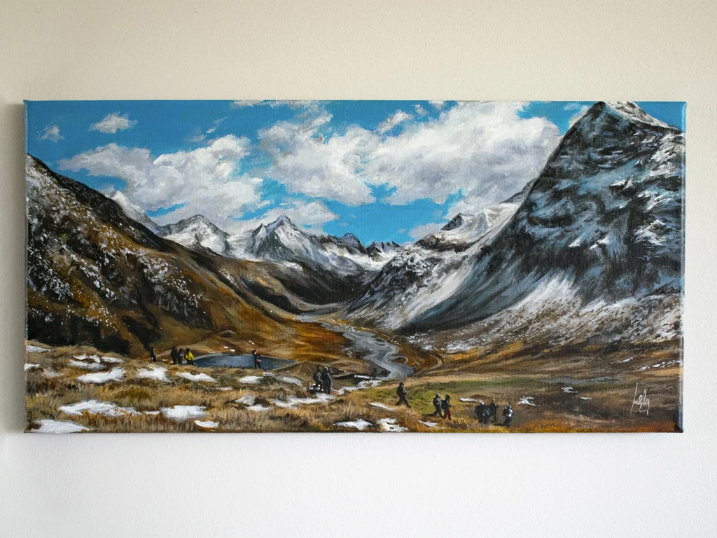 pintura en acrilico de glaciar